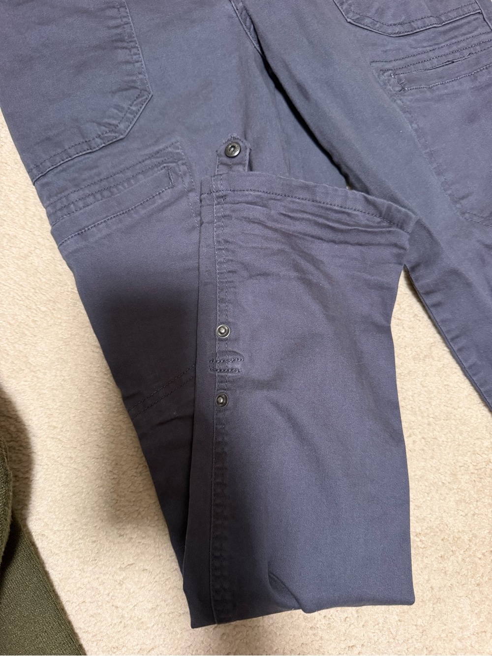 Democracy Women's Navy Cargo Pants with Snap Details
